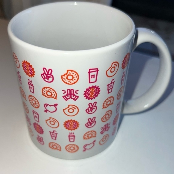 Dunkin Donuts Peace Love & Donuts Ceramic Coffee Mugs Set of 2 - Picture 7 of 7